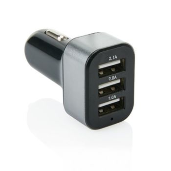 Triple chargeur allume-cigare USB 3.1A, noir/gris