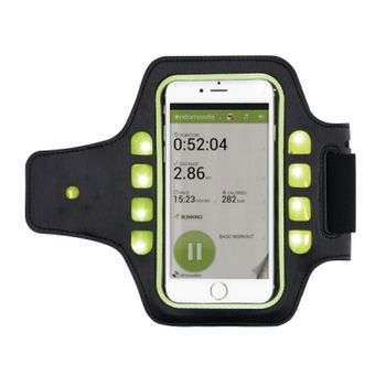 Brassard sport avec LED, noir/vert