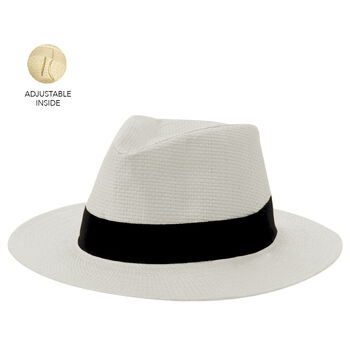 Chapeau en papier de paille blanc