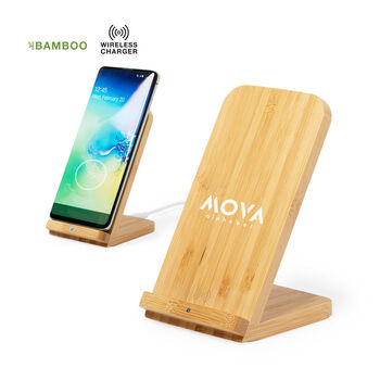 Chargeur sans fil en bambou
