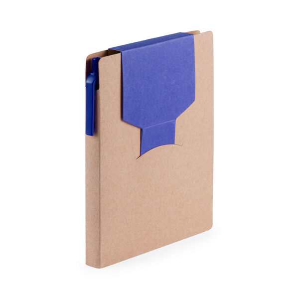 Bloc-notes autocollant avec stylo en carton recyclé