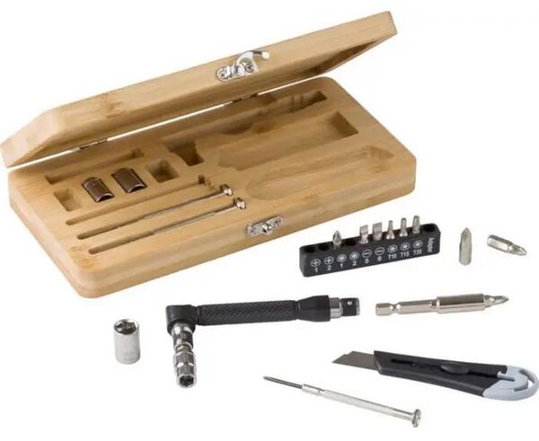 Boîte à outils de 27 pièces en bambou Elmar