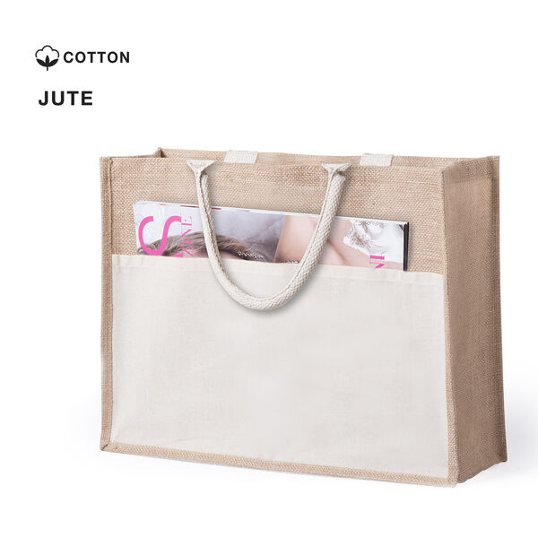 Sac en jute avec poche avant en coton