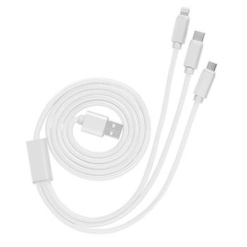 Câble USB 3 en 1 Blanc