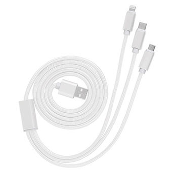 Câble USB 3 en 1 Blanc