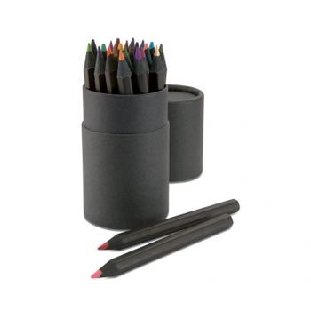 24 crayons de couleurs noirs