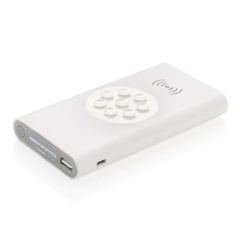 Batterie de secours 8000 mAh type C et induction 5W, blanc