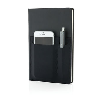 Carnet de notes A5 Deluxe avec pochettes, noir